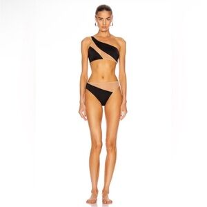 NWT Norma Kamali Snake Mesh two piece black and nude size small